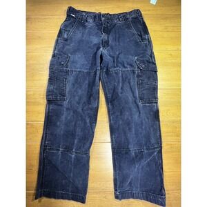 Carhartt Men FR 36x30 dbl‎ knee Dark Wash Flame Resistant Cargo Work Pants 2112